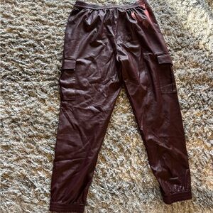 BCBGMaxAzria Women's Dark Red Cropped Pants